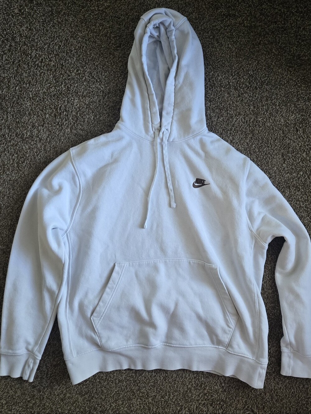 Nike White Hoodie with Brown Swoosh